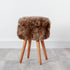 Native Home Lifestyle Light Brown Sheepskin Wood Stool - Woodstain