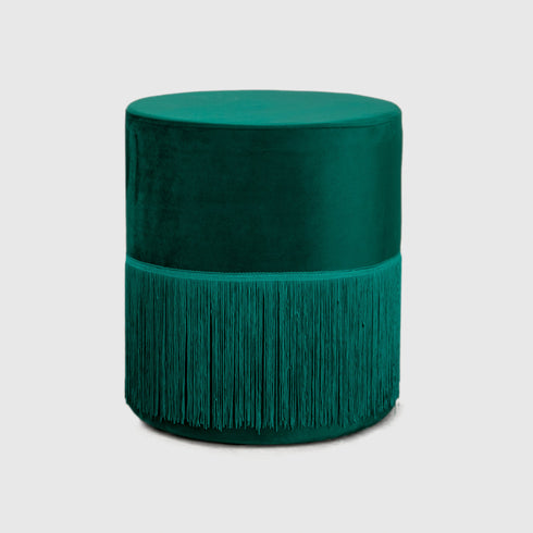 Native Home Lifestyle Round Green Tassles Stool