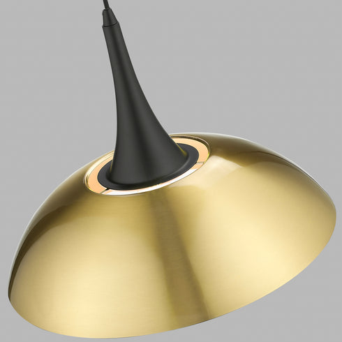 Pendant Luminaire In Antique Brass And Matt Black LL00195