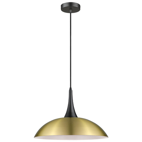 Pendant Luminaire In Antique Brass And Matt Black LL00195