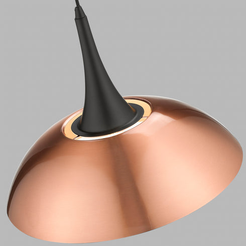 Pendant Luminaire In Copper And Matt Black LL00197
