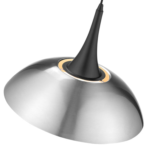Pendant Luminaire In Satin Nickel And Matt Black LL00198