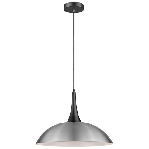 Pendant Luminaire In Satin Nickel And Matt Black LL00198