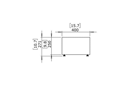 Blinde Design Bloc L1 Concrete Coffee Table - Bone Finish - BLD.1.T.BLC.L1.BO
