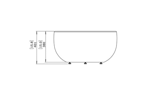 Blinde Design Circ M1 Concrete Coffee Table - Graphite Finish - BLD.1.T.CIR.M1.GH
