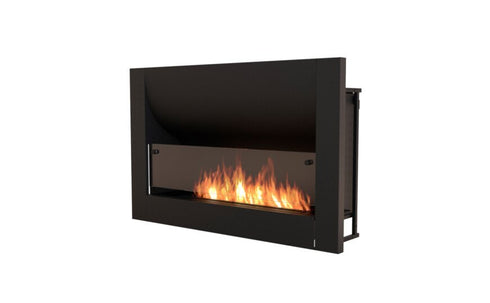 Ecosmart Fire Firebox 1100CV Curved Fireplace Insert - Black Finish / Stainless Steel Burner - ESF.F.1100CV