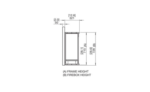 Ecosmart Fire Firebox 1100CV Curved Fireplace Insert - Black Finish / Stainless Steel Burner - ESF.F.1100CV