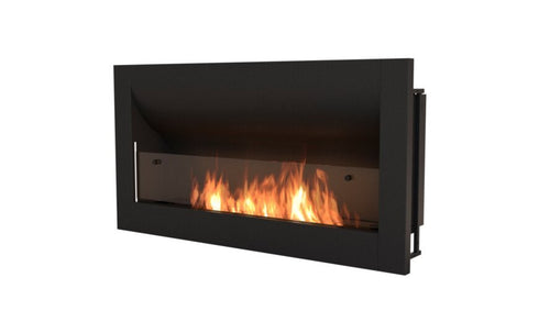 Ecosmart Fire Firebox 1400CV Curved Fireplace Insert - Black Finish / Stainless Steel Burner - ESF.F.1400CV