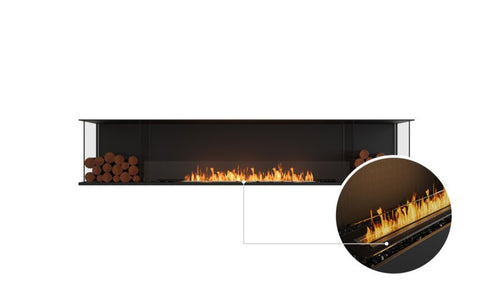 Ecosmart Fire Flex 104BY.BX2 Bay Fireplace Insert - Black Finish / Black Burner - ESF.FX.104BY.BX2.B