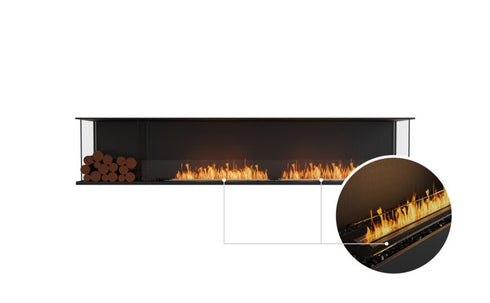 Ecosmart Fire Flex 104BY.BXL Bay Fireplace Insert - Black Finish / Black Burner - ESF.FX.104BY.BXL.B