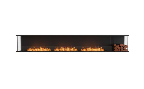 Ecosmart Fire Flex 140BY.BXR Bay Fireplace Insert - Black Finish / Stainless Steel Burner - ESF.FX.140BY.BXR