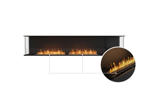 Ecosmart Fire Flex 104BY.BXR Bay Fireplace Insert - Black Finish / Black Burner - ESF.FX.104BY.BXR.B