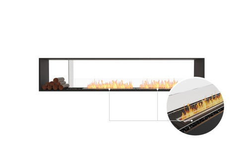 Ecosmart Fire Flex 104DB.BX1 Double Sided Fireplace Insert - Black Finish / Black Burner - ESF.FX.104DB.BX1.B