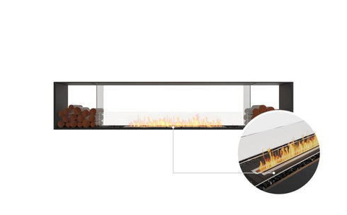 Ecosmart Fire Flex 104DB.BX2 Double Sided Fireplace Insert - Black Finish / Black Burner - ESF.FX.104DB.BX2.B