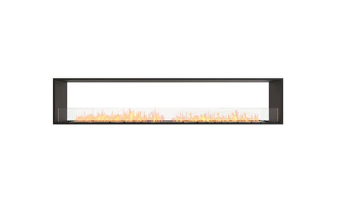 Ecosmart Fire Flex 104DB Double Sided Fireplace Insert - Black Finish / Stainless Steel Burner - ESF.FX.104DB
