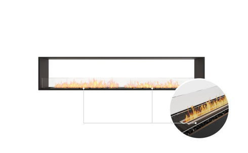 Ecosmart Fire Flex 104DB Double Sided Fireplace Insert - Black Finish / Black Burner - ESF.FX.104DB.B