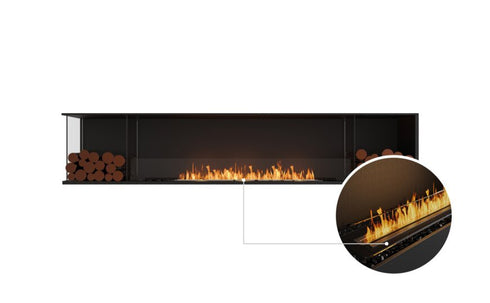 Ecosmart Fire Flex 104LC.BX2 Left Corner Fireplace Insert - Black Finish / Black Burner - ESF.FX.104LC.BX2.B