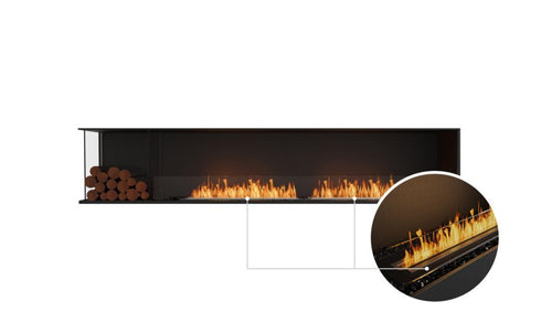 Ecosmart Fire Flex 104LC.BXL Left Corner Fireplace Insert - Black Finish / Black Burner - ESF.FX.104LC.BXL.B
