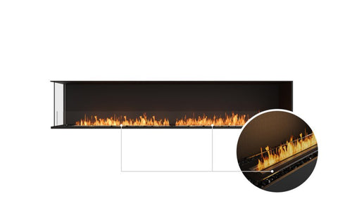 Ecosmart Fire Flex 104LC Left Corner Fireplace Insert - Black Finish / Black Burner - ESF.FX.104LC.B