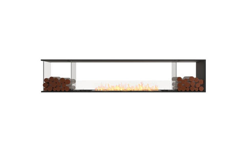 Ecosmart Fire Flex 104PN.BX2 Peninsula Fireplace Insert - Black Finish / Stainless Steel Burner - ESF.FX.104PN.BX2