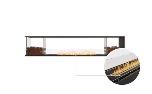 Ecosmart Fire Flex 104PN.BX2 Peninsula Fireplace Insert - Black Finish / Black Burner - ESF.FX.104PN.BX2.B