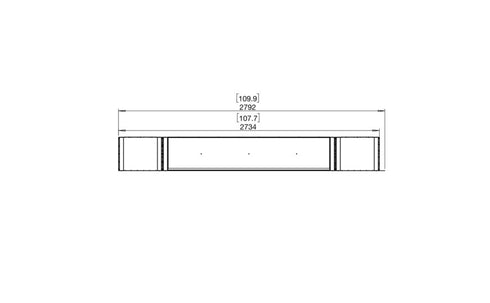 Ecosmart Fire Flex 104PN.BX2 Peninsula Fireplace Insert - Black Finish / Stainless Steel Burner - ESF.FX.104PN.BX2