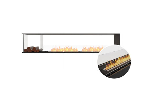 Ecosmart Fire Flex 104PN.BXL Peninsula Fireplace Insert - Black Finish / Black Burner - ESF.FX.104PN.BXL.B