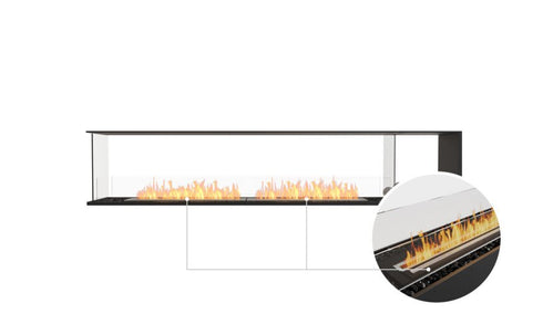 Ecosmart Fire Flex 104PN.BXR Peninsula Fireplace Insert - Black Finish / Black Burner - ESF.FX.104PN.BXR.B