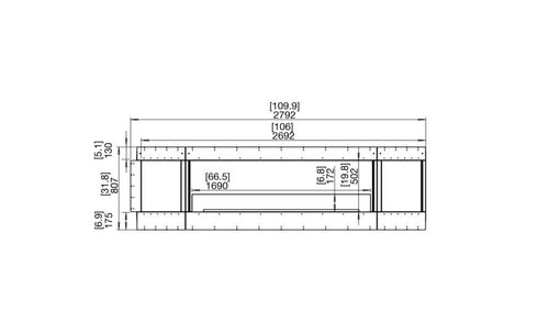 Ecosmart Fire Flex 104RC.BX2 Right Corner Fireplace Insert - Black Finish / Stainless Steel Burner - ESF.FX.104RC.BX2