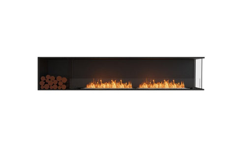 Ecosmart Fire Flex 104RC.BXL Right Corner Fireplace Insert - Black Finish / Stainless Steel Burner - ESF.FX.104RC.BXL