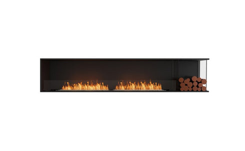 Ecosmart Fire Flex 104RC.BXR Right Corner Fireplace Insert - Black Finish / Stainless Steel Burner - ESF.FX.104RC.BXR