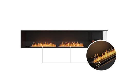 Ecosmart Fire Flex 104RC.BXR Right Corner Fireplace Insert - Black Finish / Black Burner - ESF.FX.104RC.BXR.B