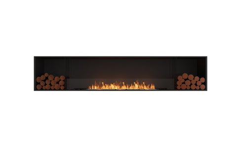 Ecosmart Fire Flex 104SS.BX2 Single Sided Fireplace Insert - Black Finish / Stainless Steel Burner - ESF.FX.104SS.BX2