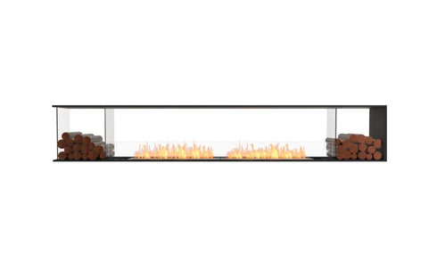 Ecosmart Fire Flex 122PN.BX2 Peninsula Fireplace Insert - Black Finish / Stainless Steel Burner - ESF.FX.122PN.BX2