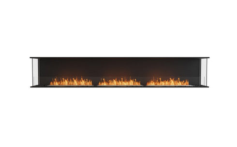 Ecosmart Fire Flex 122BY Bay Fireplace Insert - Black Finish / Stainless Steel Burner - ESF.FX.122BY