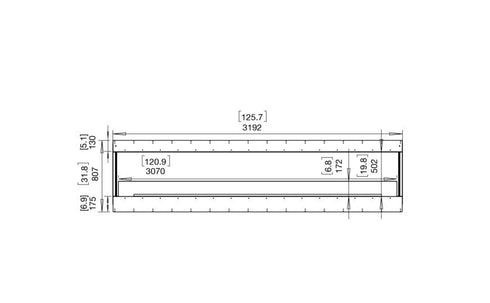 Ecosmart Fire Flex 122BY Bay Fireplace Insert - Black Finish / Stainless Steel Burner - ESF.FX.122BY