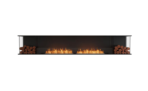 Ecosmart Fire Flex 122BY.BX2 Bay Fireplace Insert - Black Finish / Stainless Steel Burner - ESF.FX.122BY.BX2