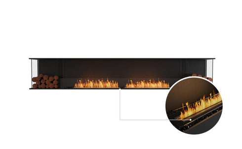 Ecosmart Fire Flex 122BY.BX2 Bay Fireplace Insert - Black Finish / Black Burner - ESF.FX.122BY.BX2.B