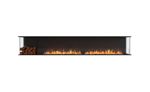 Ecosmart Fire Flex 122BY.BXL Bay Fireplace Insert - Black Finish / Stainless Steel Burner - ESF.FX.122BY.BXL