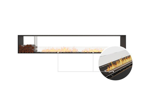 Ecosmart Fire Flex 122DB.BX1 Double Sided Fireplace Insert - Black Finish / Black Burner - ESF.FX.122DB.BX1.B