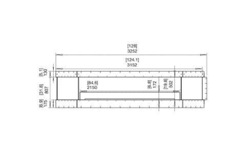 Ecosmart Fire Flex 122DB.BX2 Double Sided Fireplace Insert - Black Finish / Stainless Steel Burner - ESF.FX.122DB.BX2