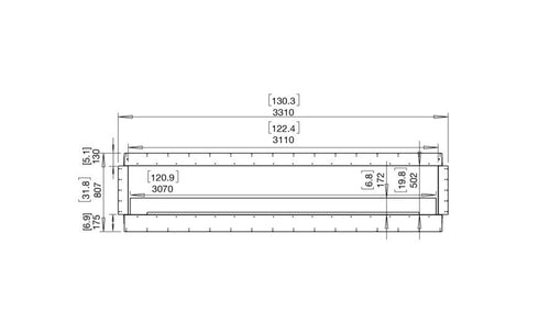 Ecosmart Fire Flex 122DB Double Sided Fireplace Insert - Black Finish / Black Burner - ESF.FX.122DB.B