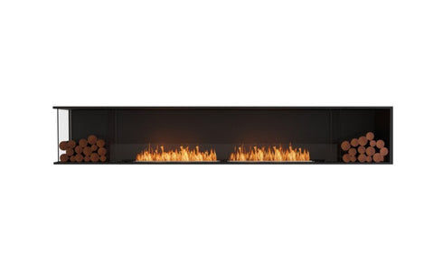 Ecosmart Fire Flex 122LC.BX2 Left Corner Fireplace Insert - Black Finish / Stainless Steel Burner - ESF.FX.122LC.BX2