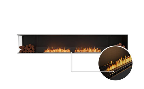 Ecosmart Fire Flex 122LC.BX2 Left Corner Fireplace Insert - Black Finish / Black Burner - ESF.FX.122LC.BX2.B