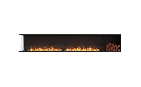 Ecosmart Fire Flex 122LC.BXR Left Corner Fireplace Insert - Black Finish / Stainless Steel Burner - ESF.FX.122LC.BXR