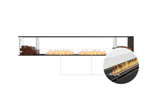 Ecosmart Fire Flex 122PN.BX2 Peninsula Fireplace Insert - Black Finish / Black Burner - ESF.FX.122PN.BX2.B
