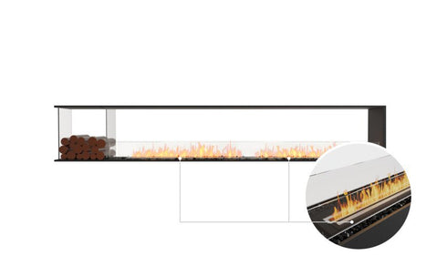 Ecosmart Fire Flex 122PN.BXL Peninsula Fireplace Insert - Black Finish / Black Burner - ESF.FX.122PN.BXL.B