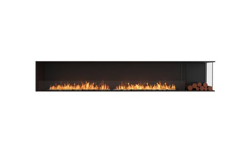 Ecosmart Fire Flex 122RC.BXR Right Corner Fireplace Insert - Black Finish / Stainless Steel Burner - ESF.FX.122RC.BXR
