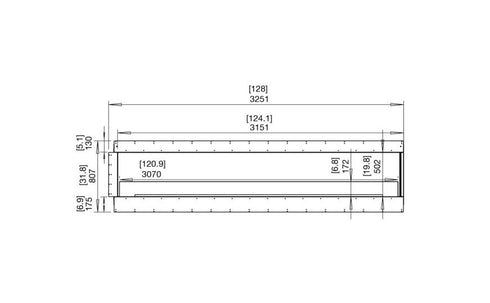 Ecosmart Fire Flex 122RC Right Corner Fireplace Insert - Black Finish / Stainless Steel Burner - ESF.FX.122RC