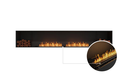 Ecosmart Fire Flex 122SS.BX2 Single Sided Fireplace Insert - Black Finish / Black Burner - ESF.FX.122SS.BX2.B